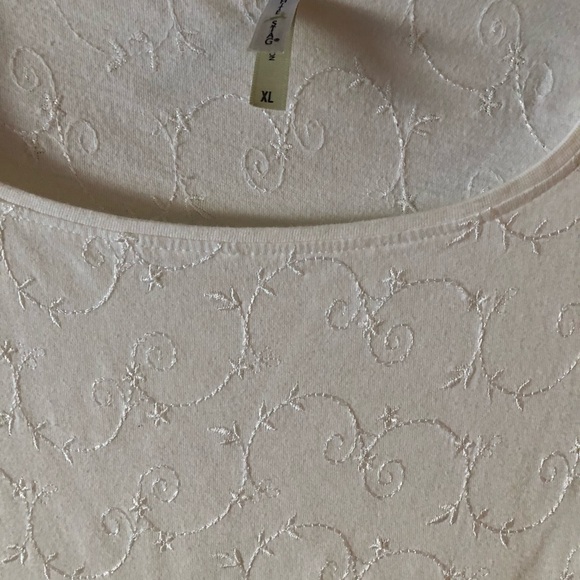White Stag Tops - White Stag Fully Embroidered White Sh. Sl. Tee-XL